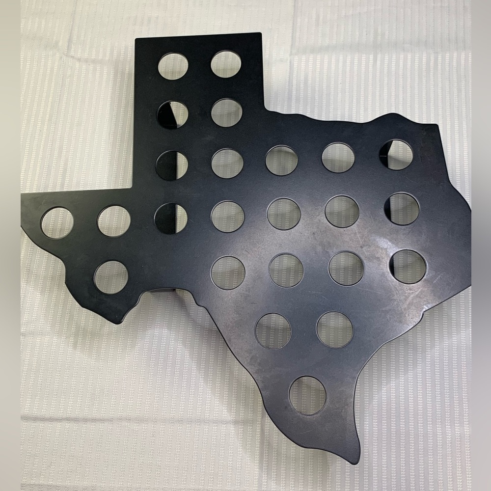 Texas Shaped Metal Hot Plate Trivet doubles as a pot holder or Jalapeño poppers